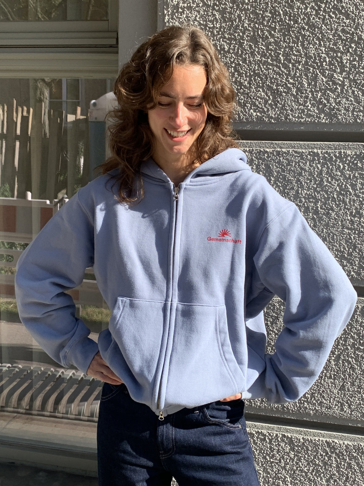 002 Gemeinschaft Zip Hoodie (Dusty Blue)