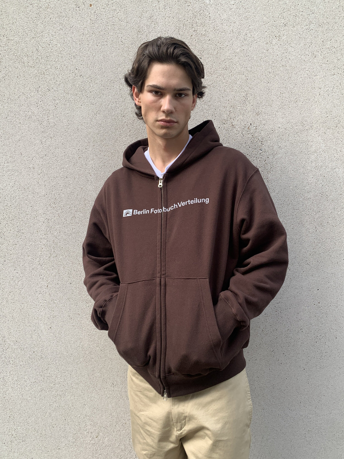 BFV Center Logo Zip Hoodie (Brown)