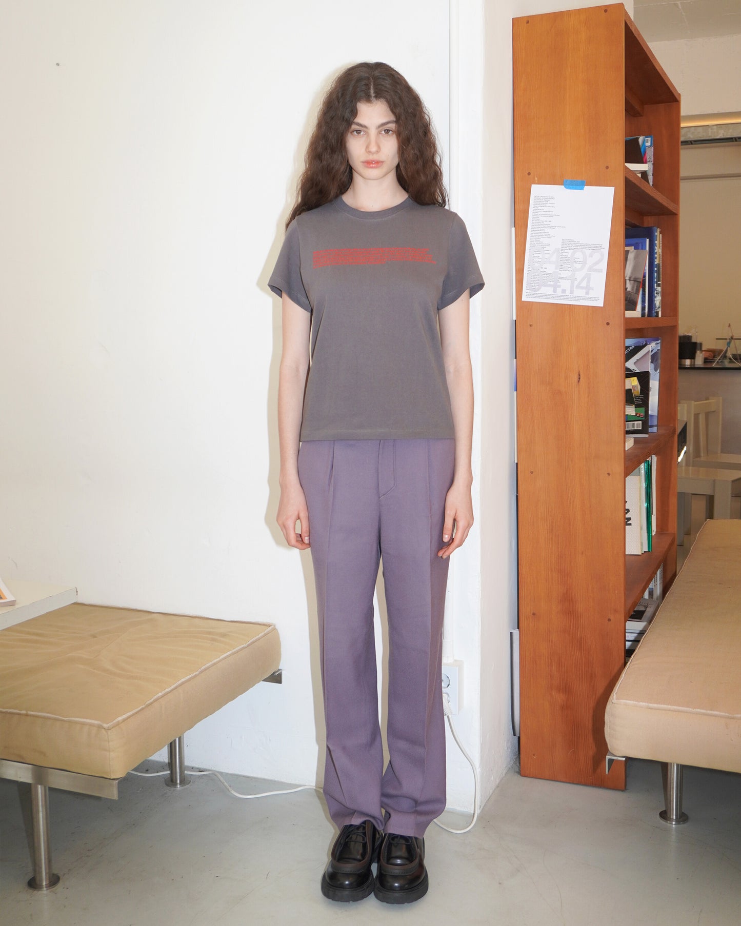 (W) Overview Tee (Charcoal gray)