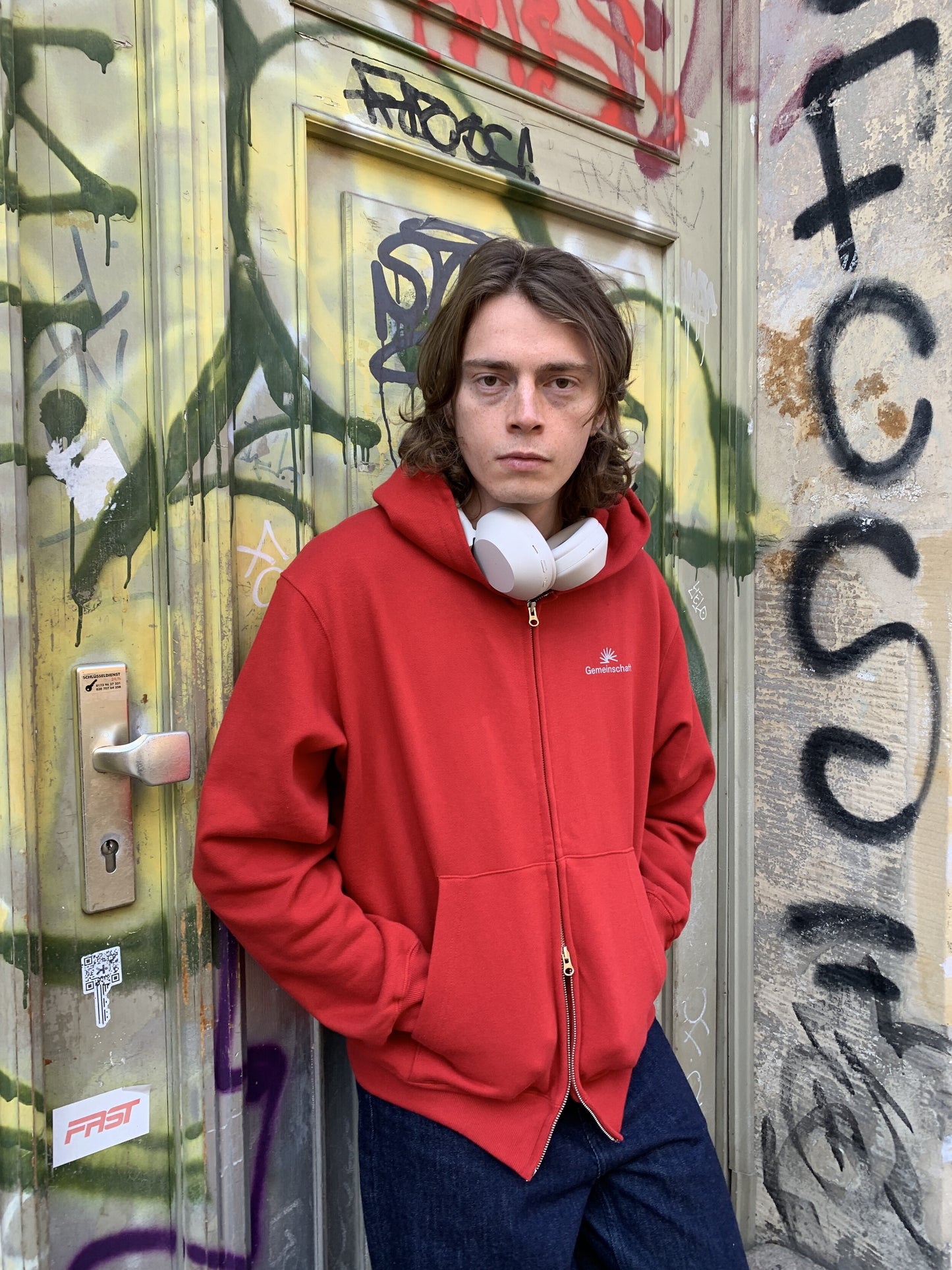 002 Gemeinschaft Zip Hoodie (Red)