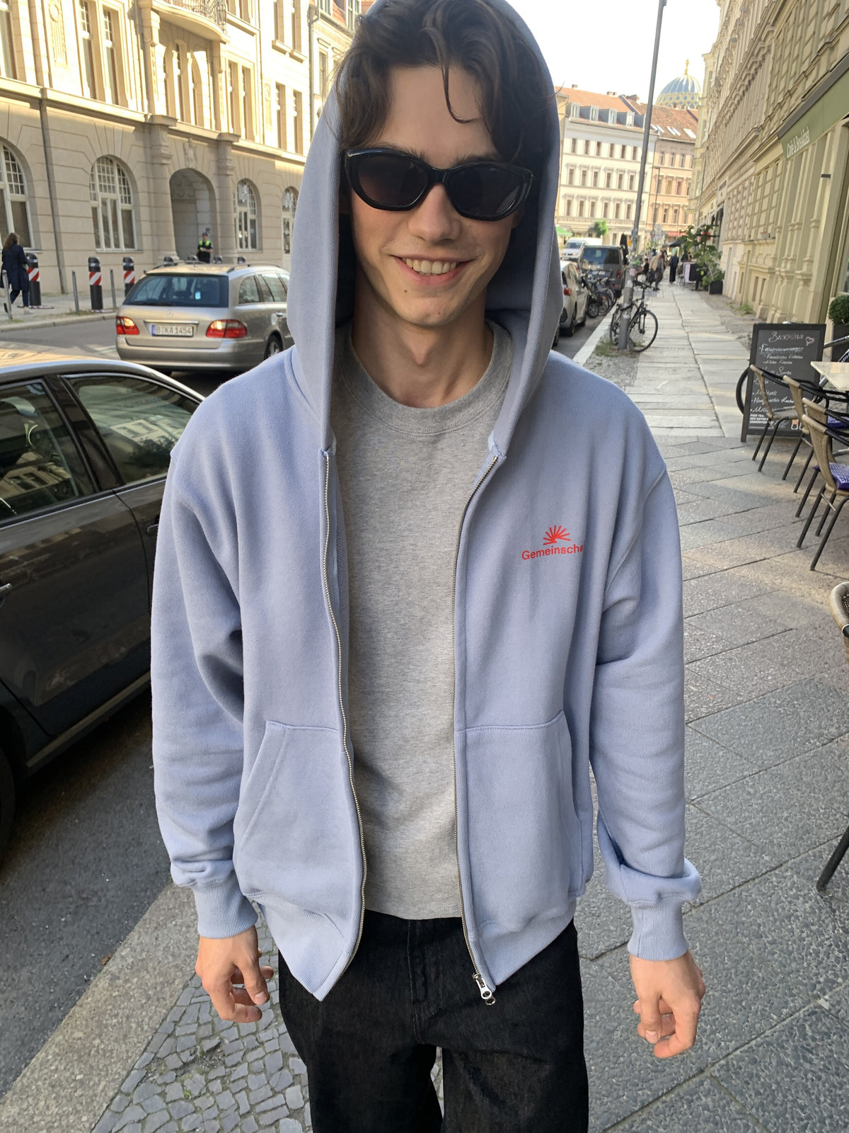 002 Gemeinschaft Zip Hoodie (Dusty Blue)