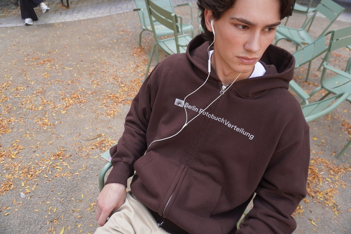 BFV Center Logo Zip Hoodie (Brown)
